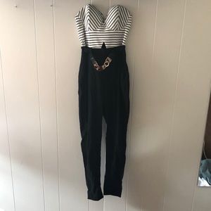 Material Girl Black & White Jumpsuit